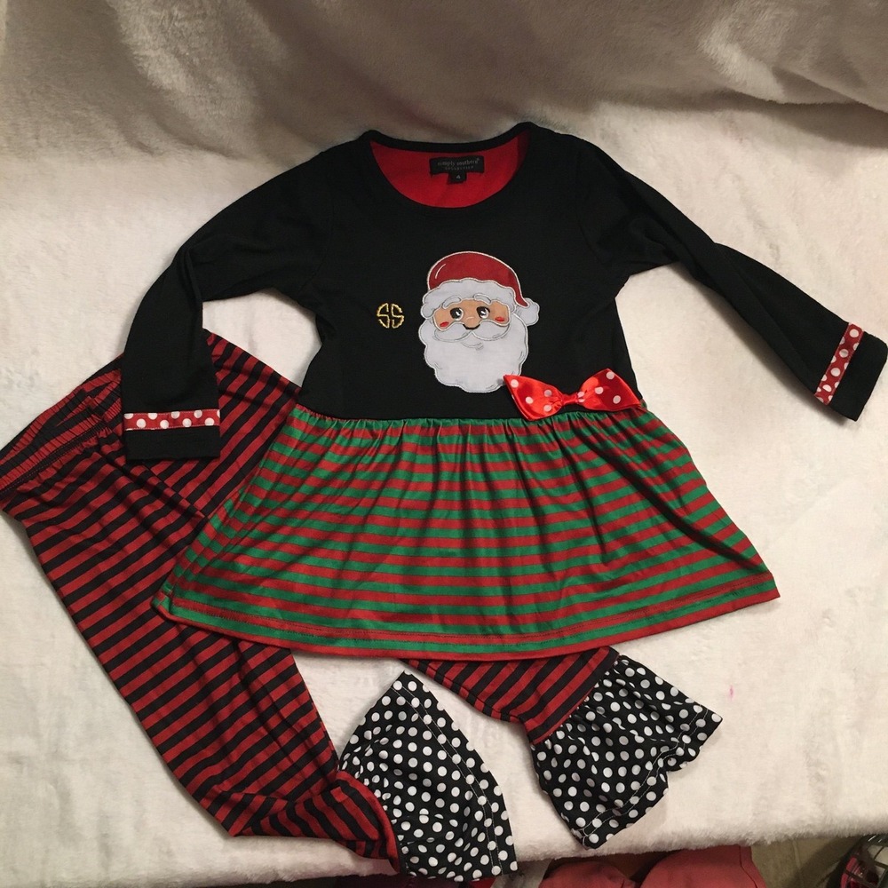 Simply southern girls Christmas outfit 4 like new